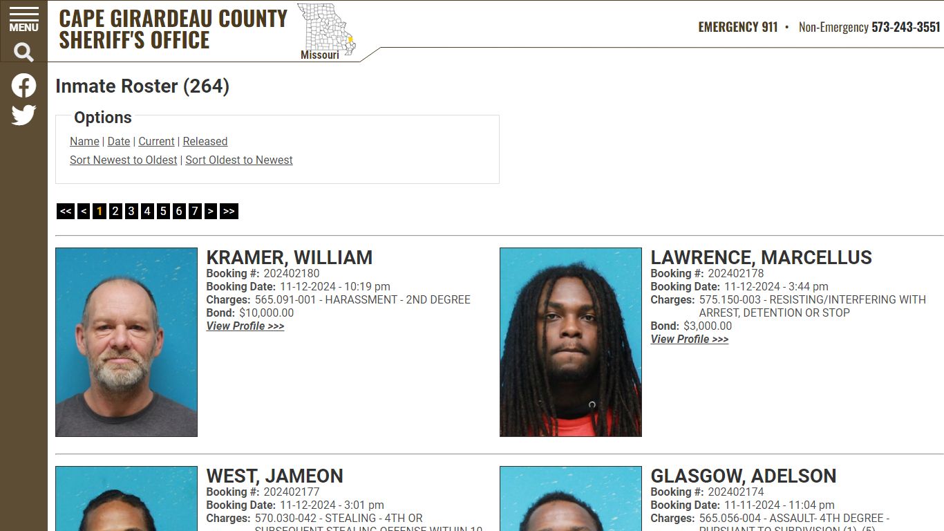 Inmate Roster - Current Inmates Booking Date Descending - Cape ...