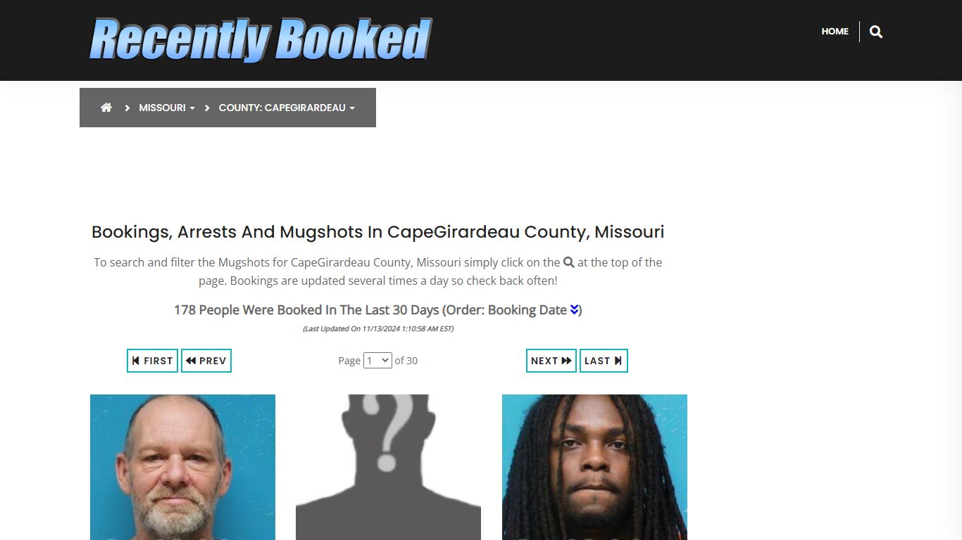 Bookings, Arrests and Mugshots in CapeGirardeau County, Missouri