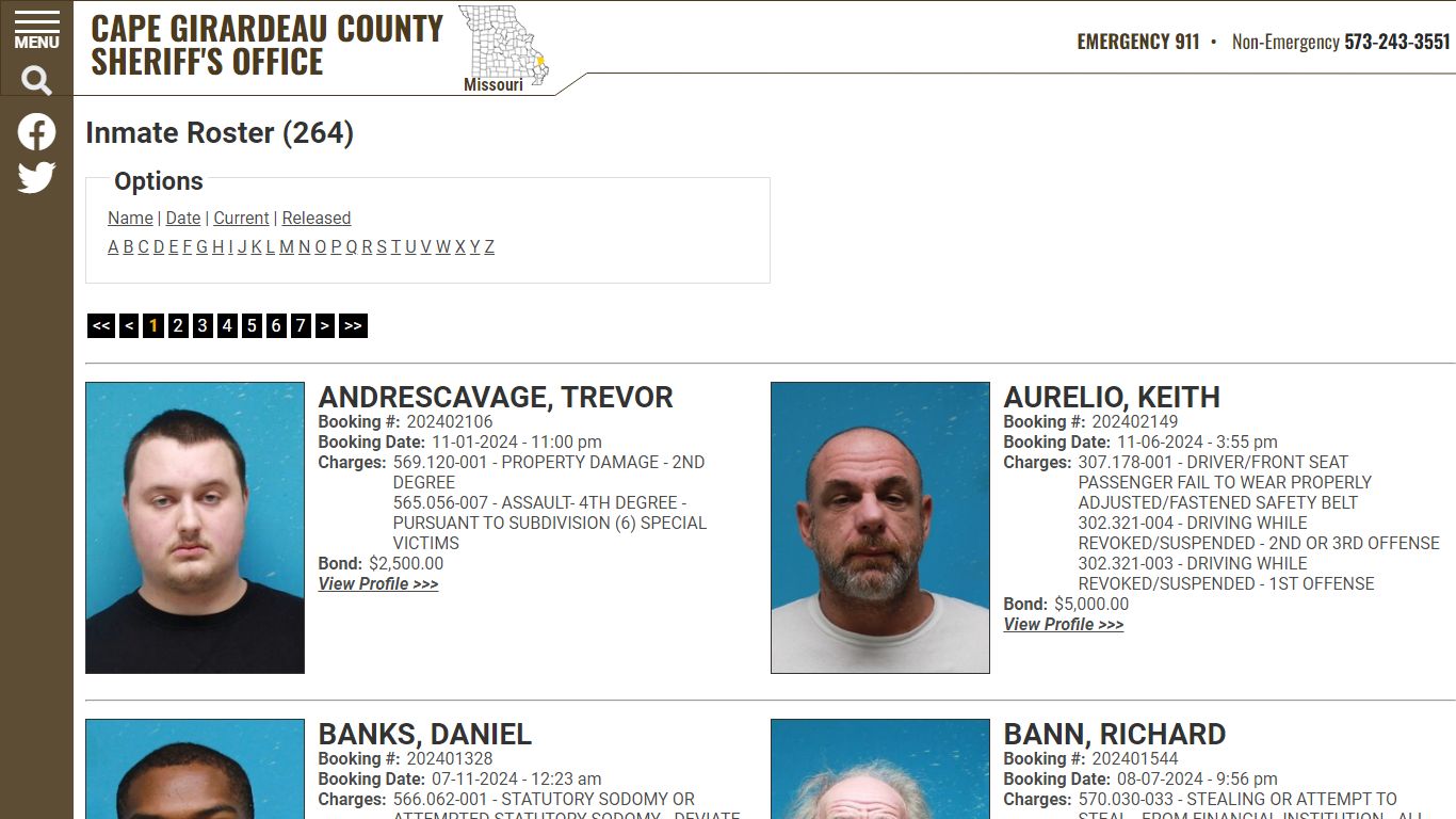 Inmate Roster - Current Inmates - Cape Girardeau County MO Sheriff's Office